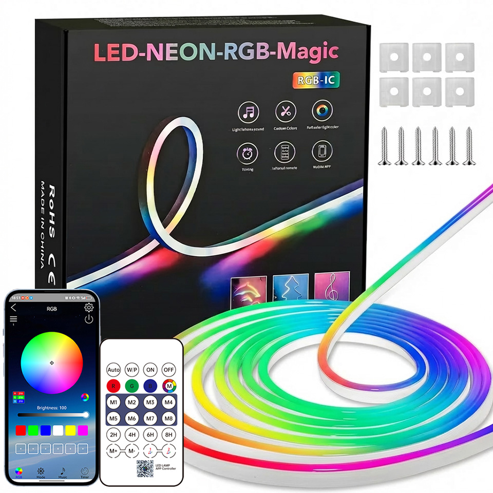 Home Decor Free App - 블루투스 RGB 네온 LED 스트립 1-10m