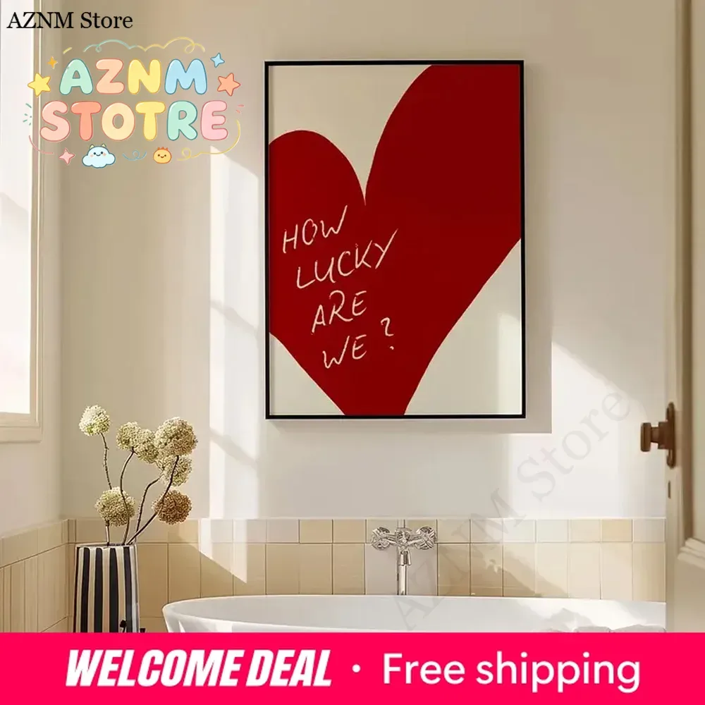 Home Decor How To - 1피스 프레임리스 레드 러브 하트 우리는