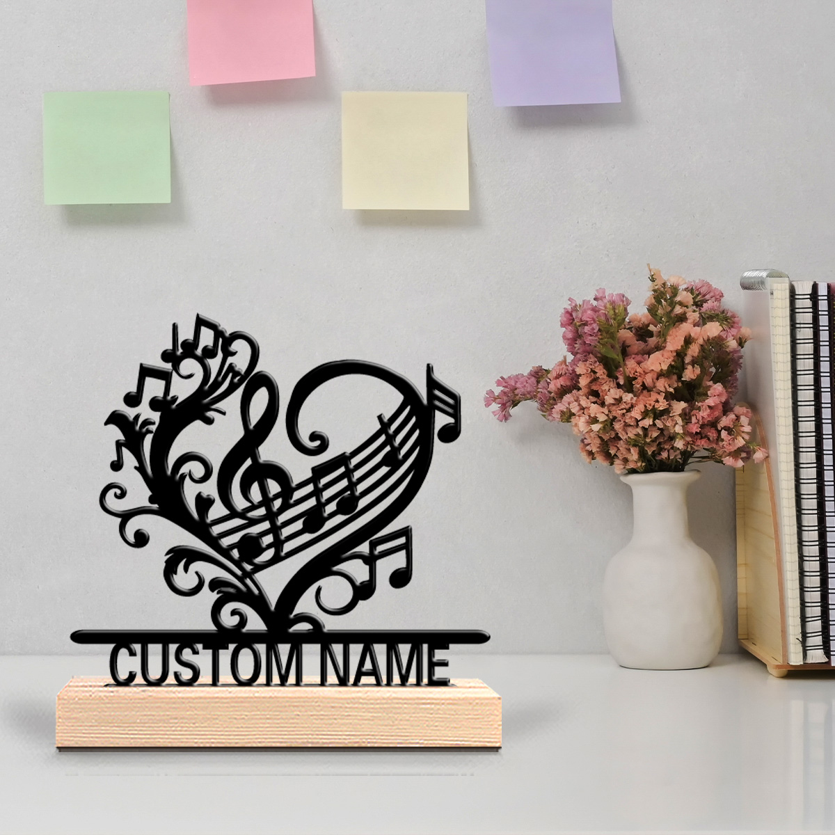 Home Decor Flowers - 1개 음악 꽃 모양 맞춤형 텍스트