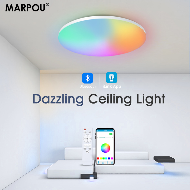 Home Decor Free App - MARPOU 다채로운 RGB 천장 램프, 밝기