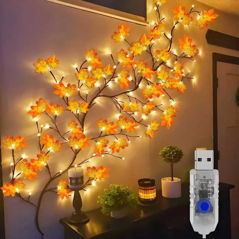 Home Decor Flowers - DIY 단풍잎 장미 펜던트 USB 전원