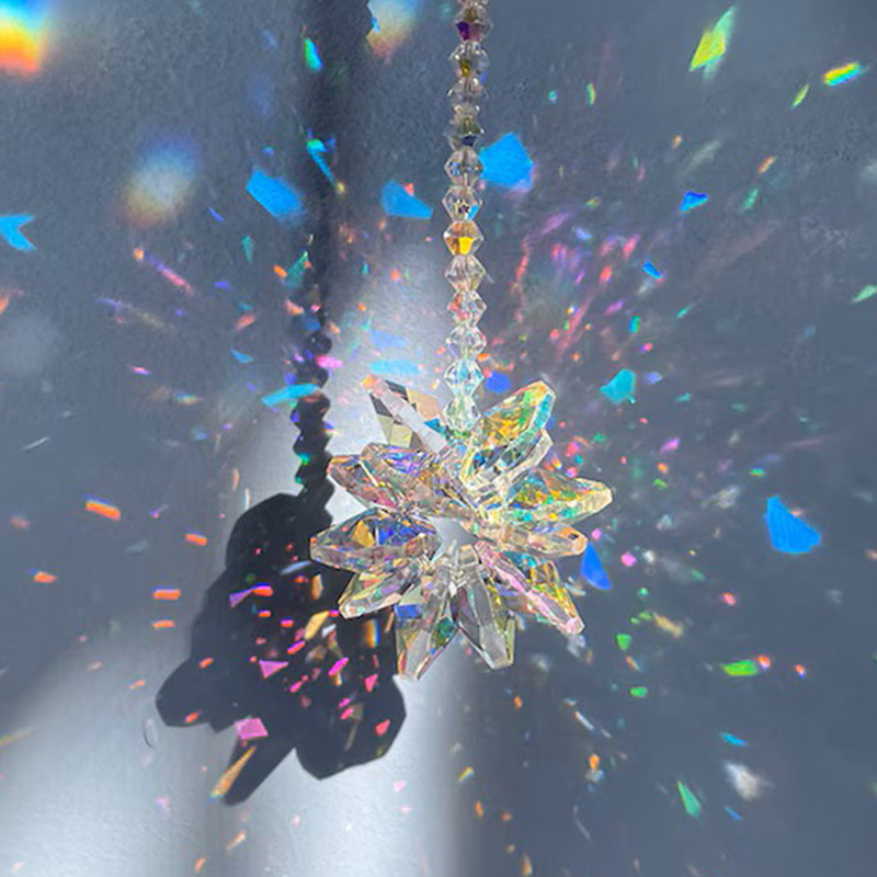 Crystal Sun Catcher - 빛나는 유리 선캐쳐 1개, 크리스탈 별