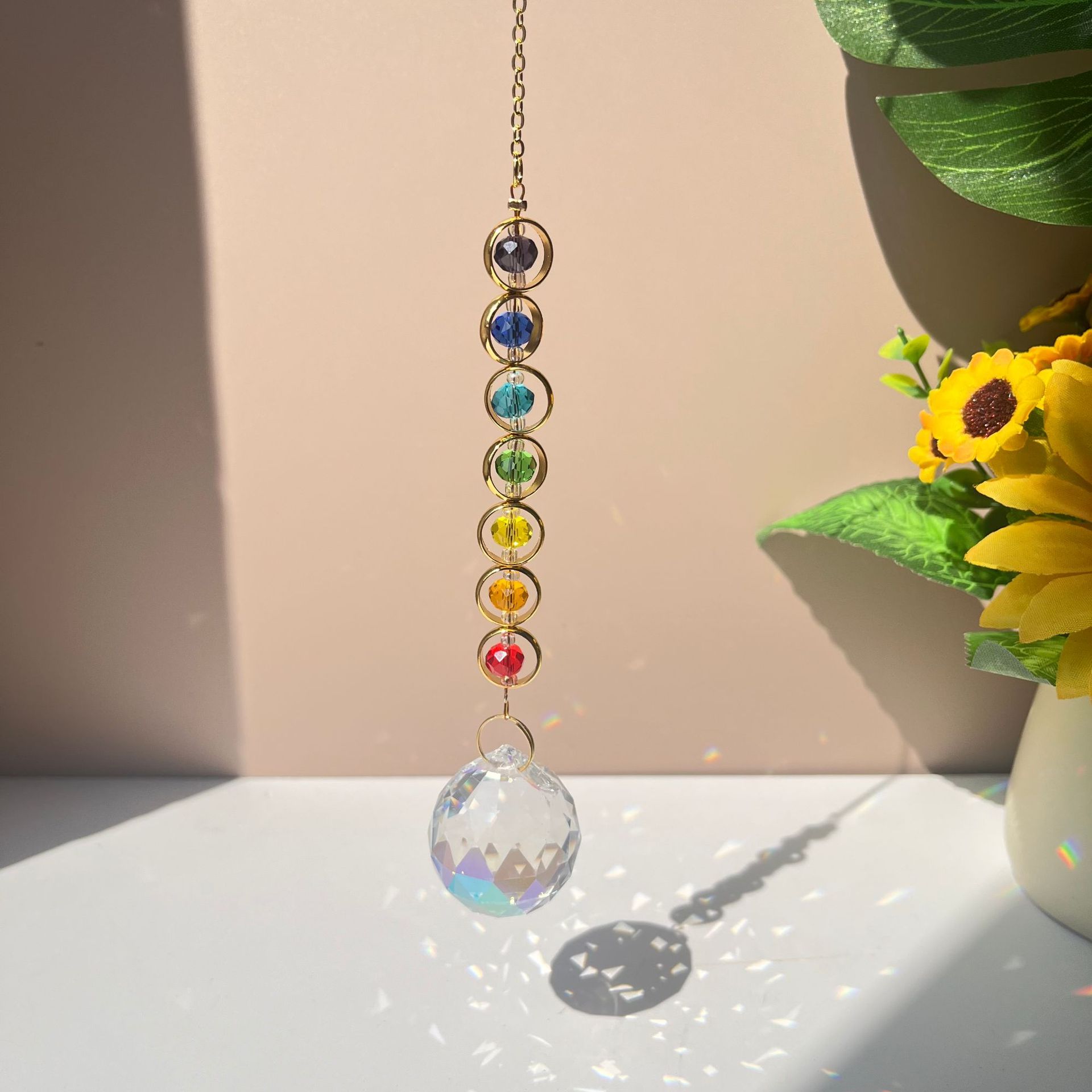 Crystal Sun Catcher - 1PC 크리스탈 유리 선캐쳐 모빌, 홈데코용