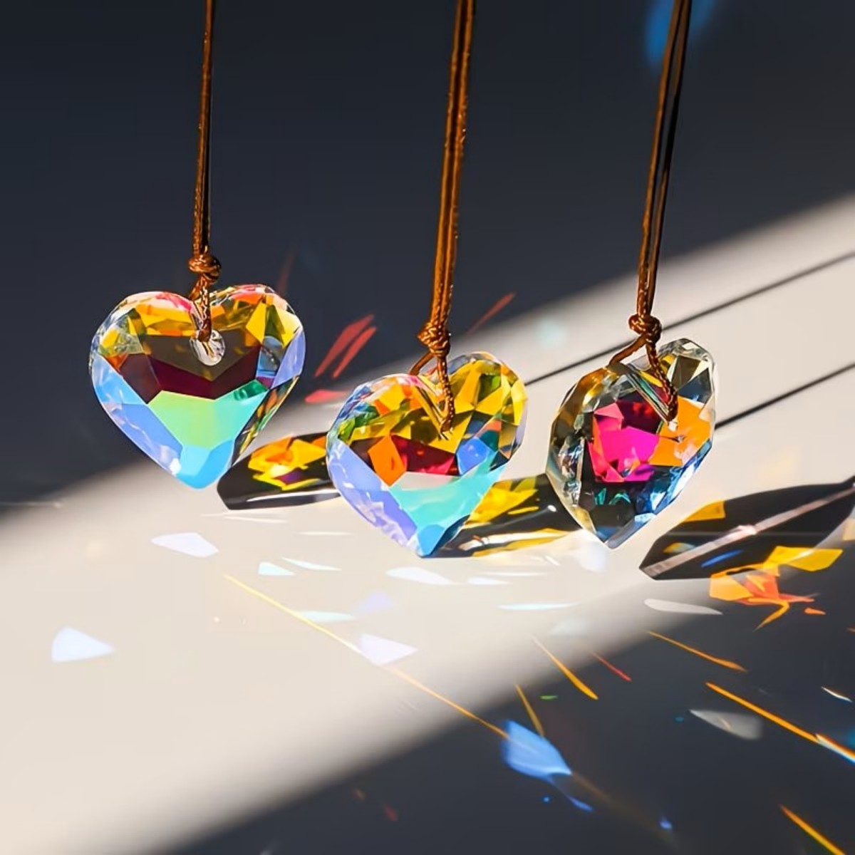 Crystal Sun Catcher - 1개 30mm 하트 선캐쳐 펜던트 -