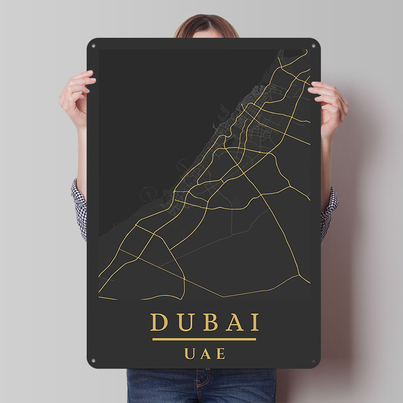 Home Decor Uae - 두바이 UAE 지도 아트 프린트 포스터