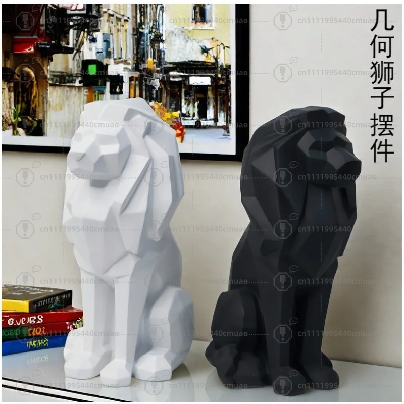 Home Decor Handicraft - 북유럽 기하학적 사자 장식품 창의적인 레진