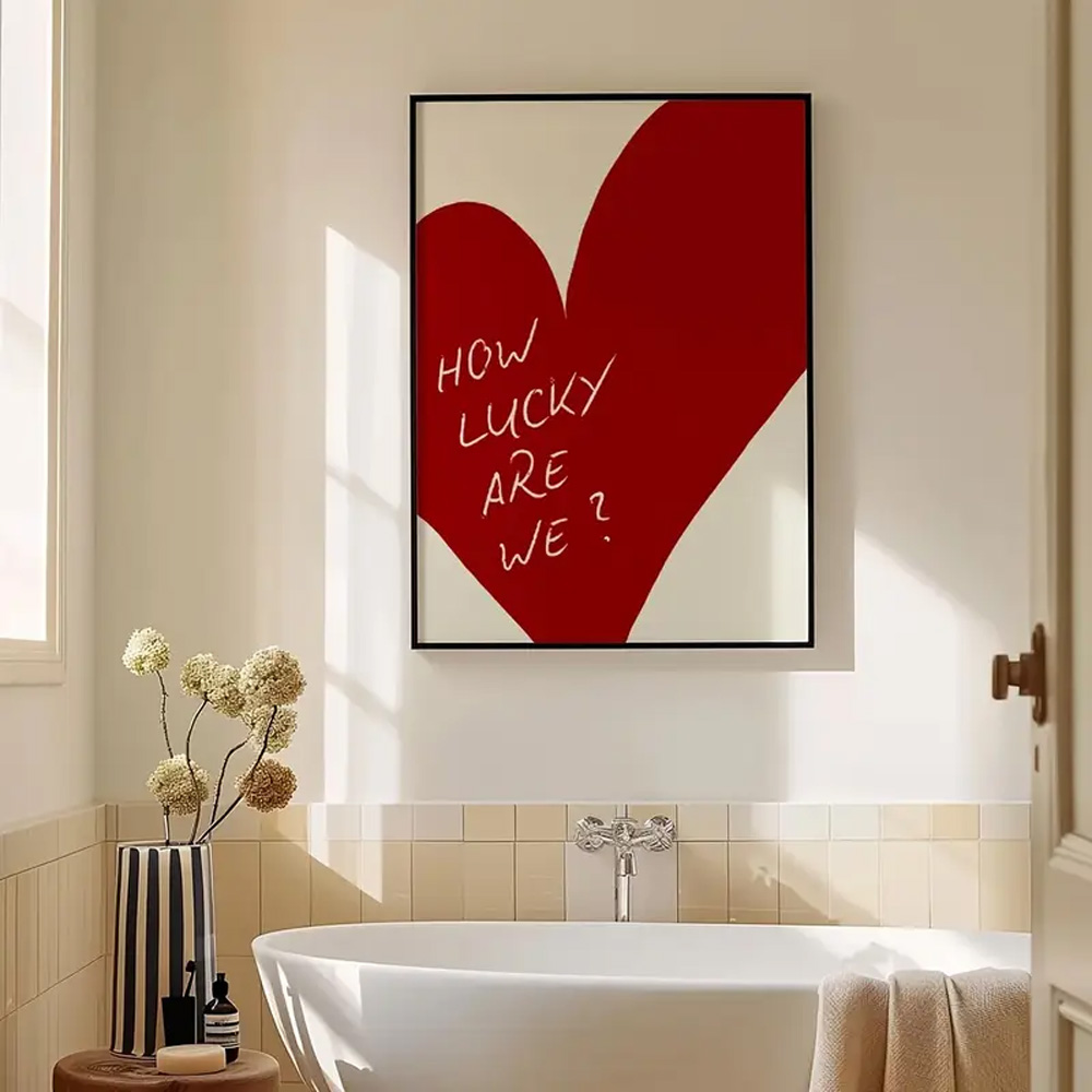 Home Decor How To - 1 조각 Frameless 레드 러브 하트