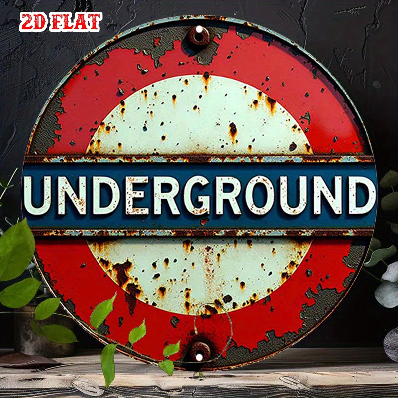 Home Decor London - 빈티지 런던 지하철 원형 금속 틴