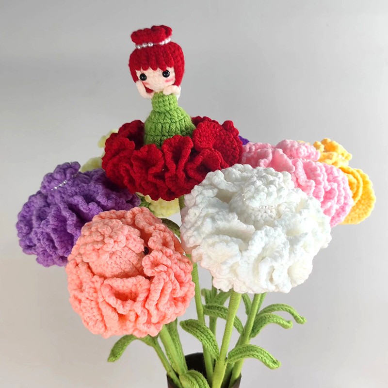 Yarn Home Decor - 수제 크로셰 카네이션 요정 홈 장식
