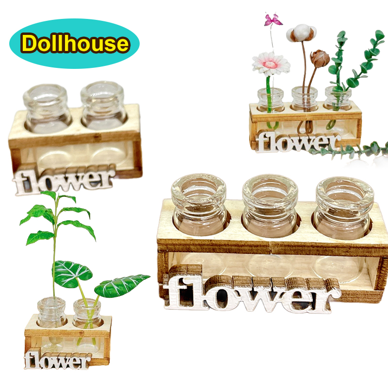 Home Decor Flowers - 1세트 1:12 인형집 미니어처 수경재배 나무