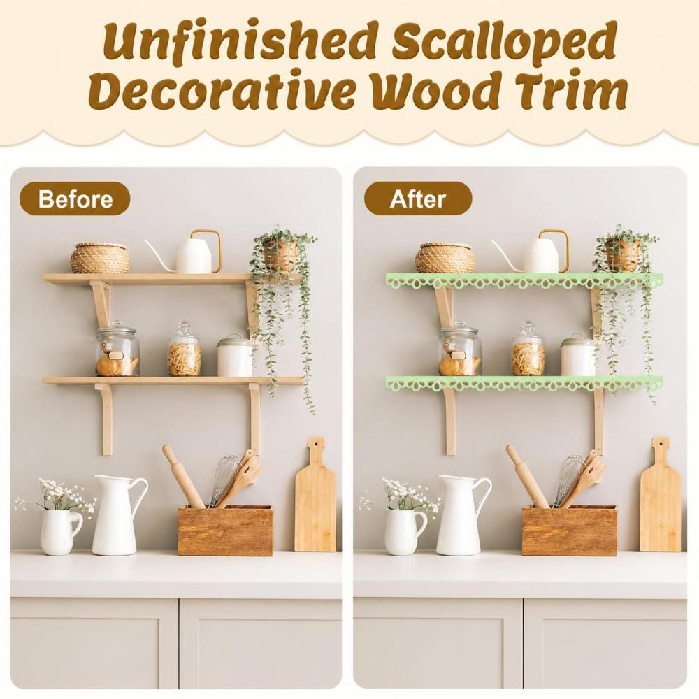 Home Decor Wall Molding - 5개입 휴대용 스테인 가능 장식용 목재