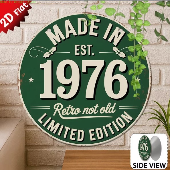 Home Decor Green - 1976년 제작 레트로 스타일 2D 평면