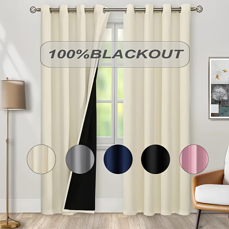 Home Decor Wall Panels - 1개 100% 암막 커튼, 블랙 백킹,
