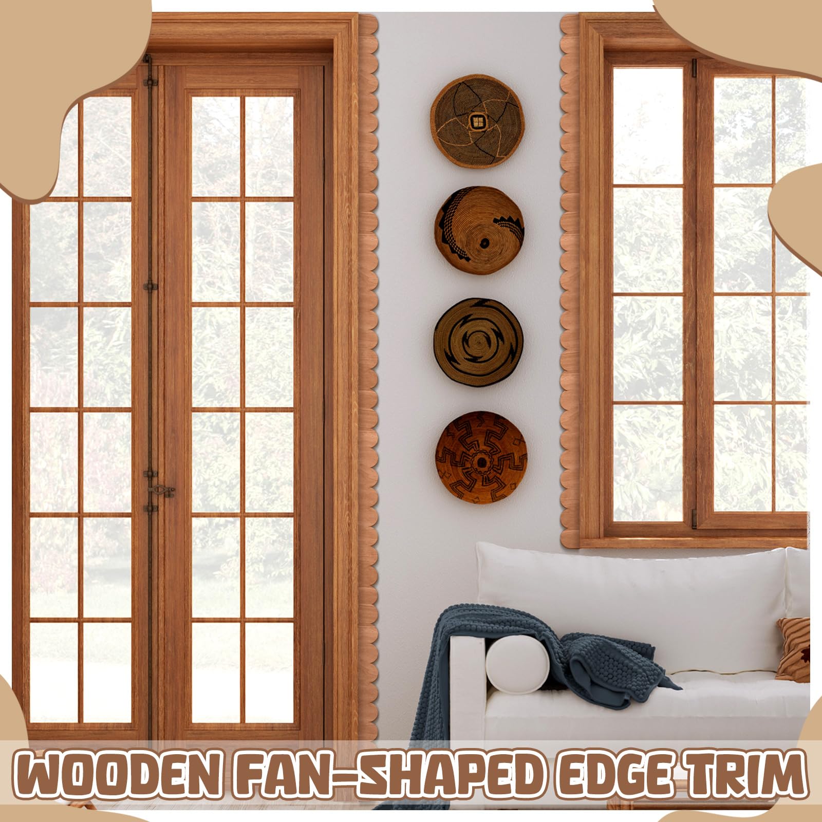 12개의 물결 모양 목재 트림 - 벽, 캐비닛, 선반  - Home Decor Wall Molding 리뷰 및 가격