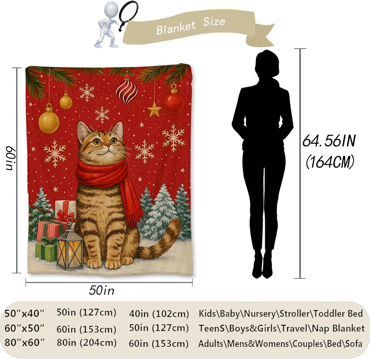 축제 분위기의 고양이 크리스마스 담요, 아늑한 휴일 홈 - Home Xmas Decor Ideas 리뷰 및 가격