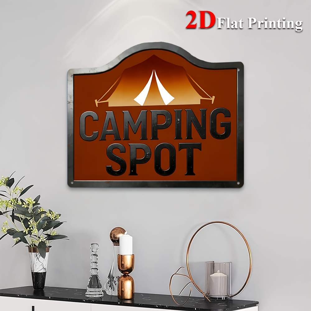 1개의 2D 평면 표지판 예술품은 텐트 디자인을 묘사하 - Home Decor Locations 리뷰 및 가격