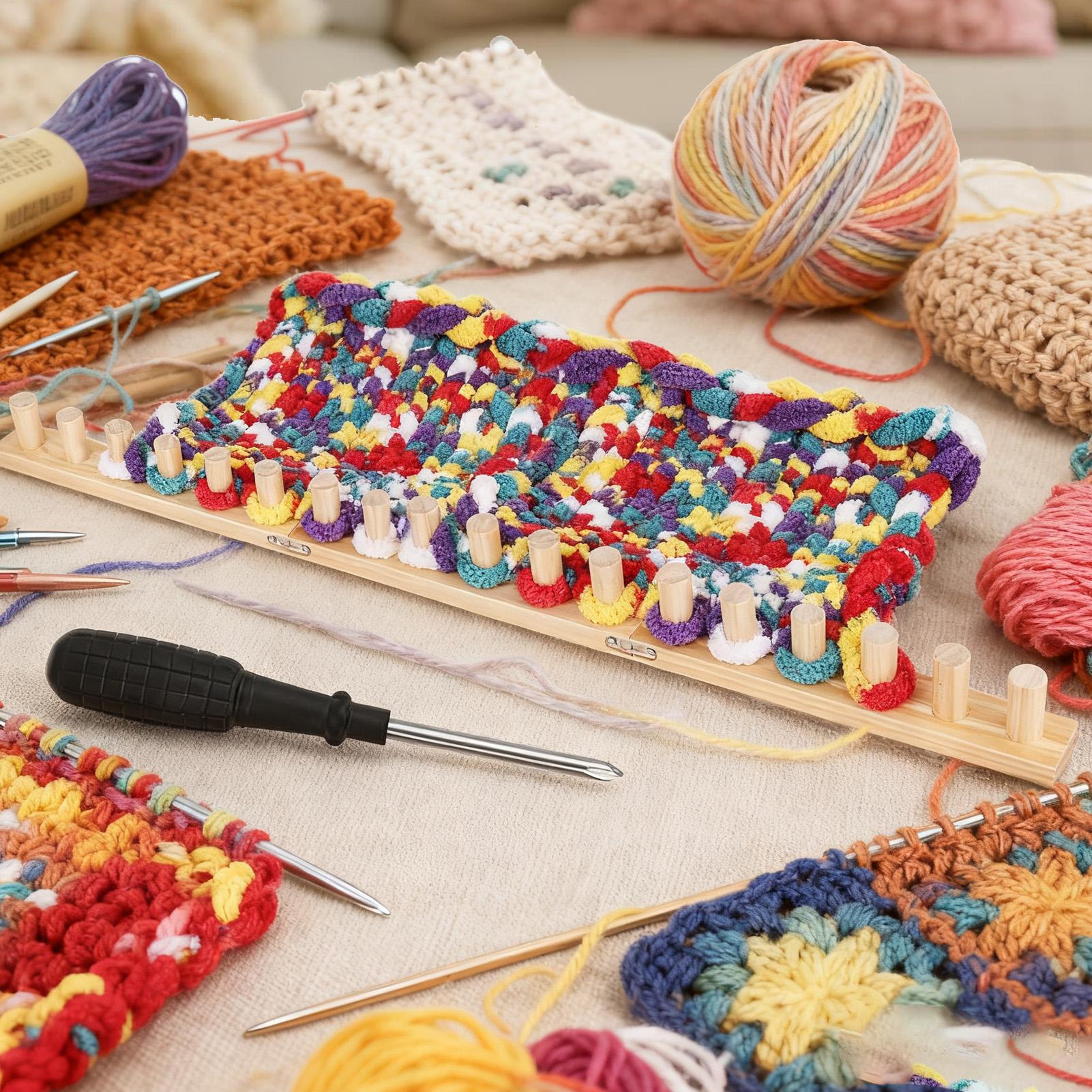 뜨개질 기계 35인치 나무 두꺼운 실 뜨개질 도구 어린 - Yarn Home Decor 리뷰 및 가격