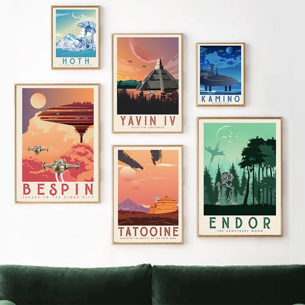 Tatooine Endor 풍경 캔버스 페인팅 빈티지  - Home Decor How To 리뷰 및 가격