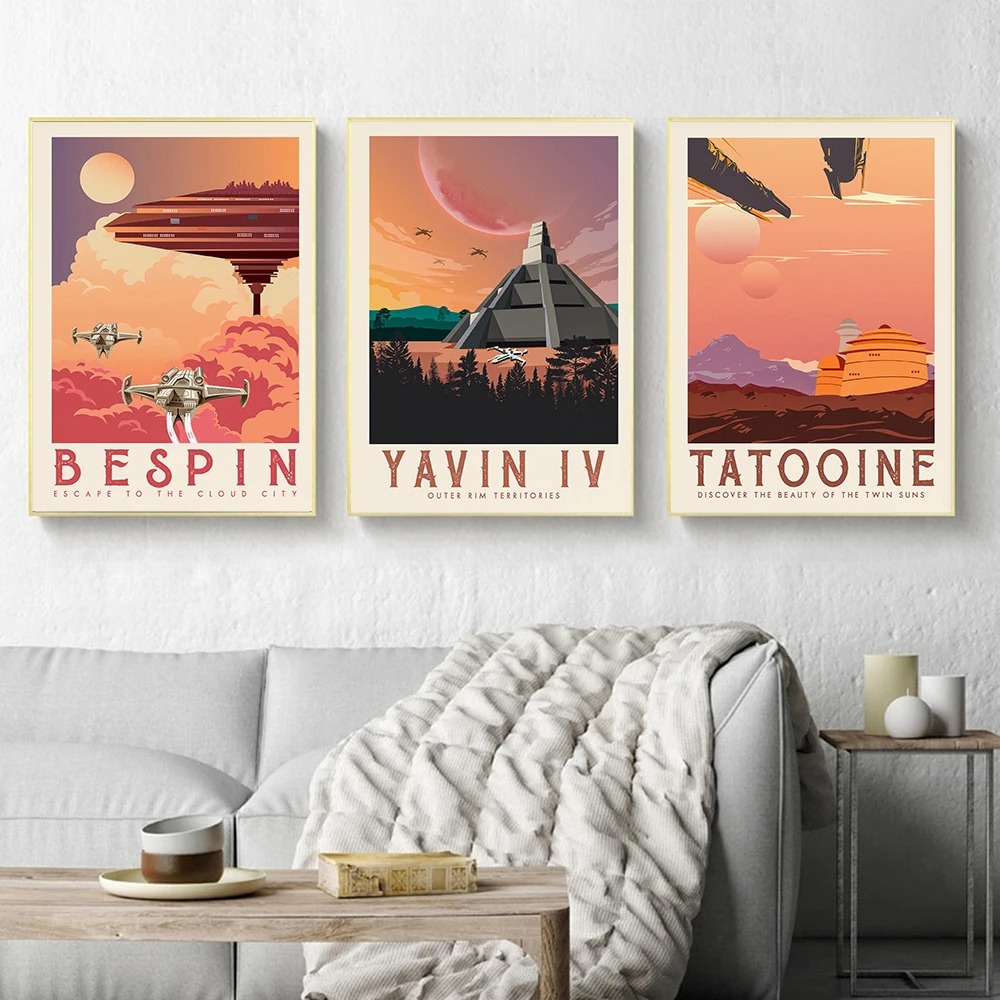 Tatooine Endor 풍경 캔버스 페인팅 빈티지  - Home Decor How To 리뷰 및 가격