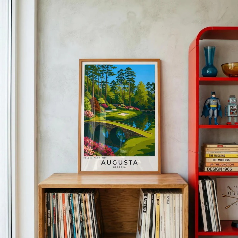 현대 골프장 여행 풍경 포스터 사우그라스 오거스타 마스 - Home Decor Locations 리뷰 및 가격
