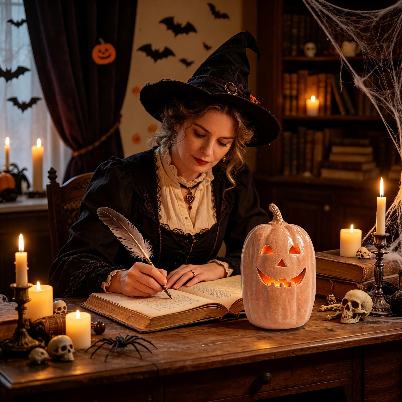 으스스한 호박 랜턴 수제 레진 랜턴 센터피스 할로윈 홈 - Home Decor Halloween 리뷰 및 가격