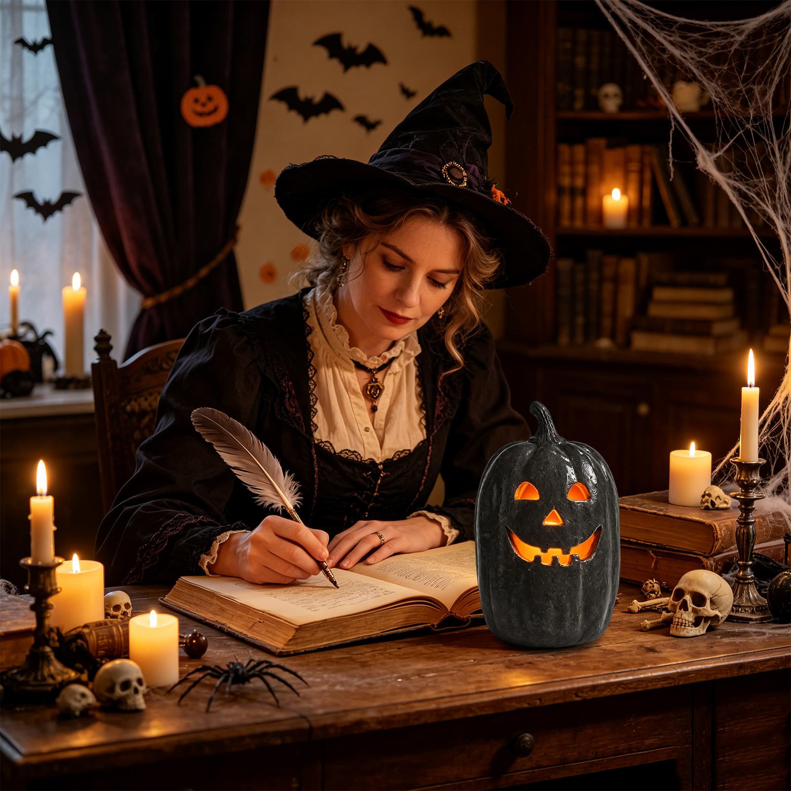 으스스한 호박 랜턴 수제 레진 랜턴 센터피스 할로윈 홈 - Home Decor Halloween 리뷰 및 가격