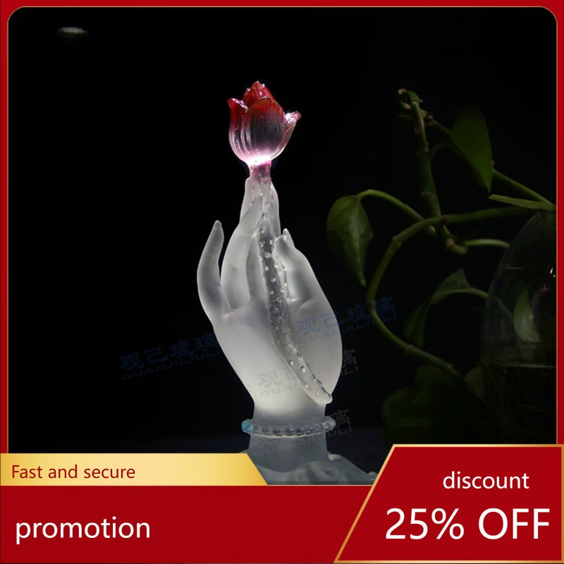 Cz 유약칠칠된 부처님 손 연꽃 장식품 - 거실 신전, - Home Decor Handicraft 리뷰 및 가격