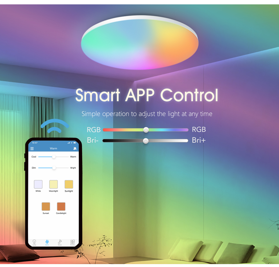 MARPOU 다채로운 RGB 천장 램프, 밝기 조절 가 - Home Decor Free App 리뷰 및 가격