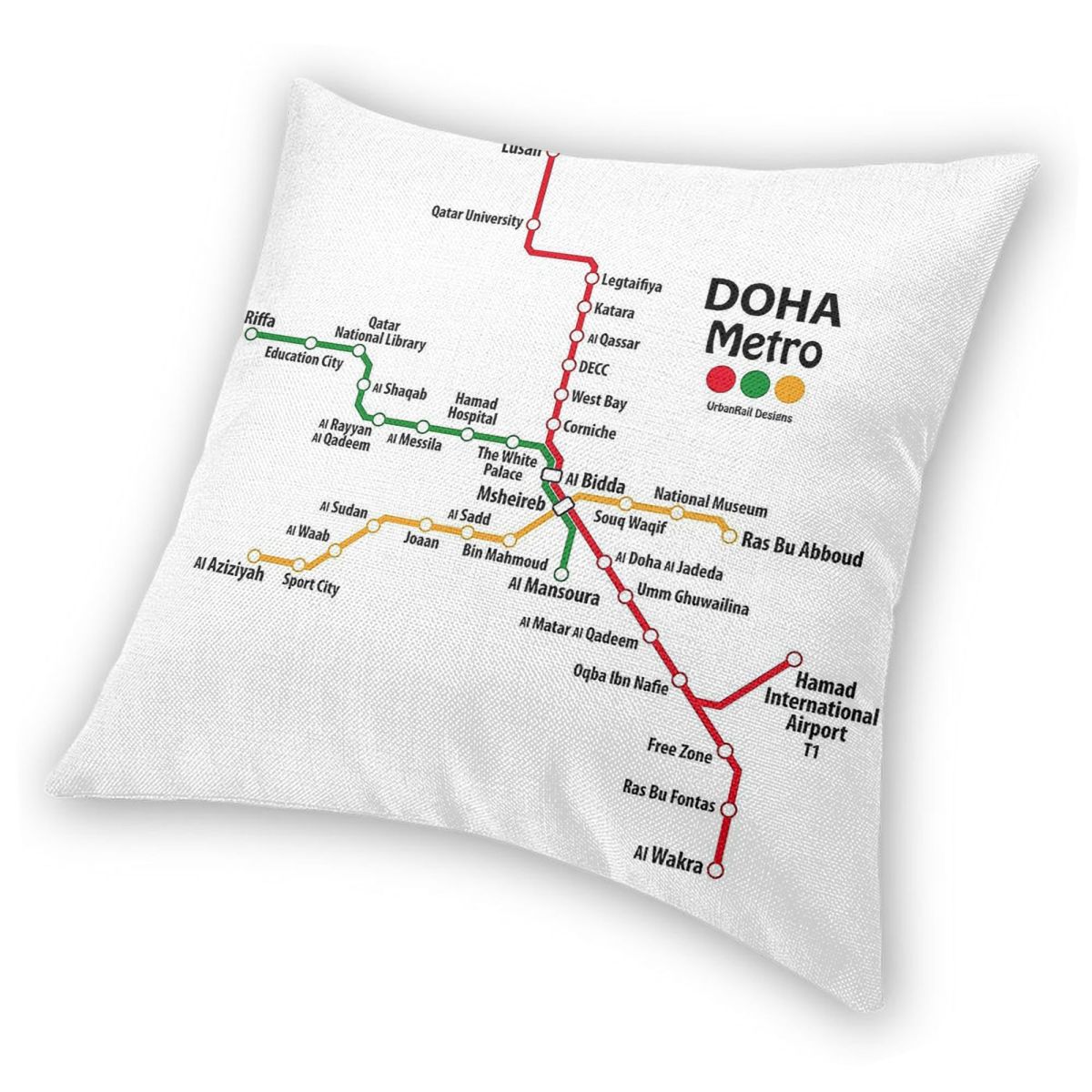 카타르 도하 지하철지도 광장 베개 커버 폴리 에스터 리 - Home Decor Qatar 리뷰 및 가격