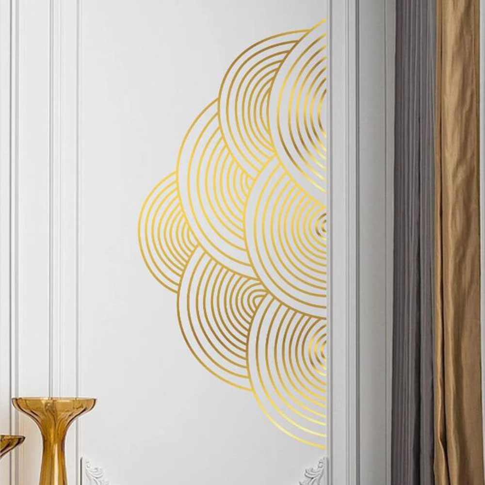 큰 반원 모양의 벽 스티커, 보헤미안 스타일, 침실,  - Home Decor Vinyl Flooring 리뷰 및 가격