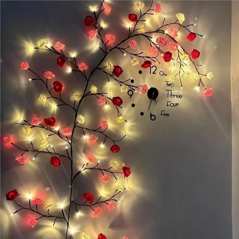 DIY 단풍잎 장미 펜던트 USB 전원 공급 홈 벽 꽃 - Home Decor Flowers 리뷰 및 가격