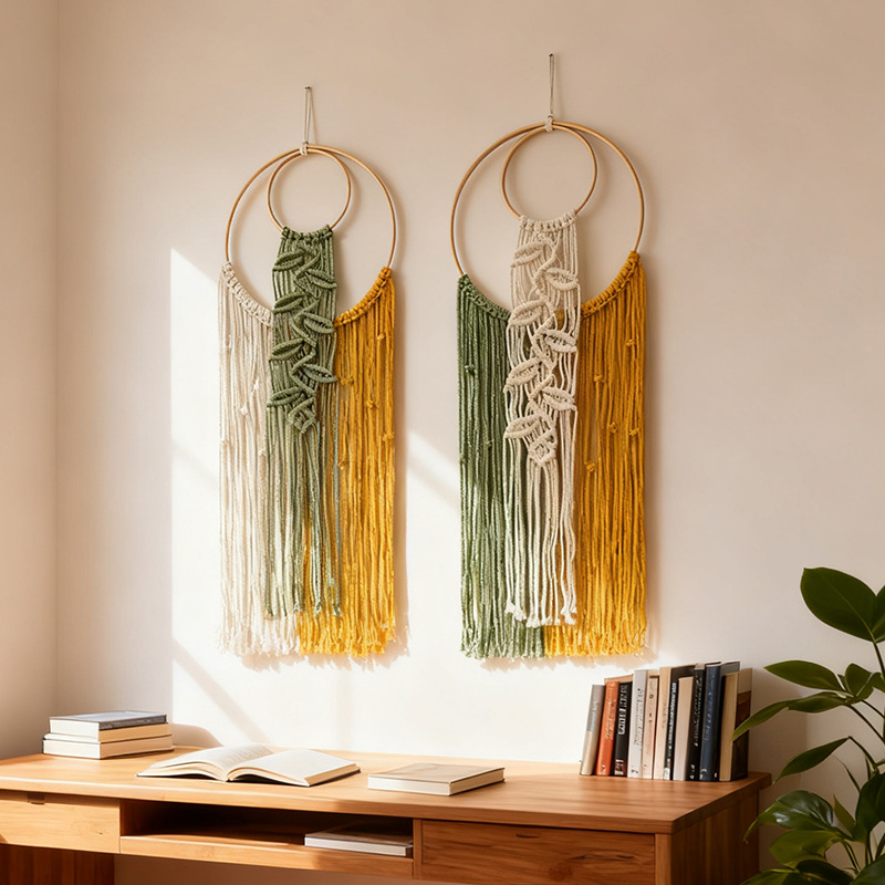 29x90cm 그린 보헤미안 수공예 벽걸이 태피스트리  - Home Decor Green 리뷰 및 가격