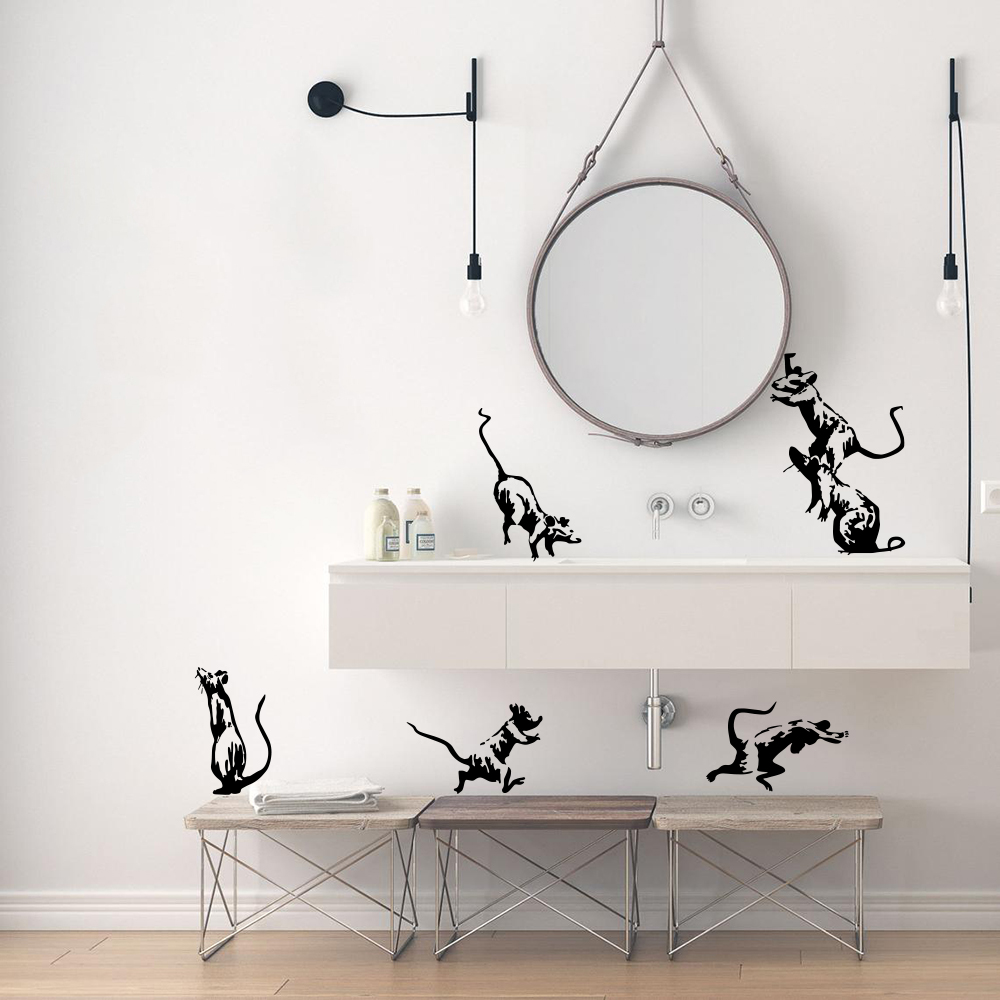 뱅크시 화장실 쥐 벽 스티커 욕실 샤워 마우스 스트리트 - Home Decor Vinyl Flooring 리뷰 및 가격