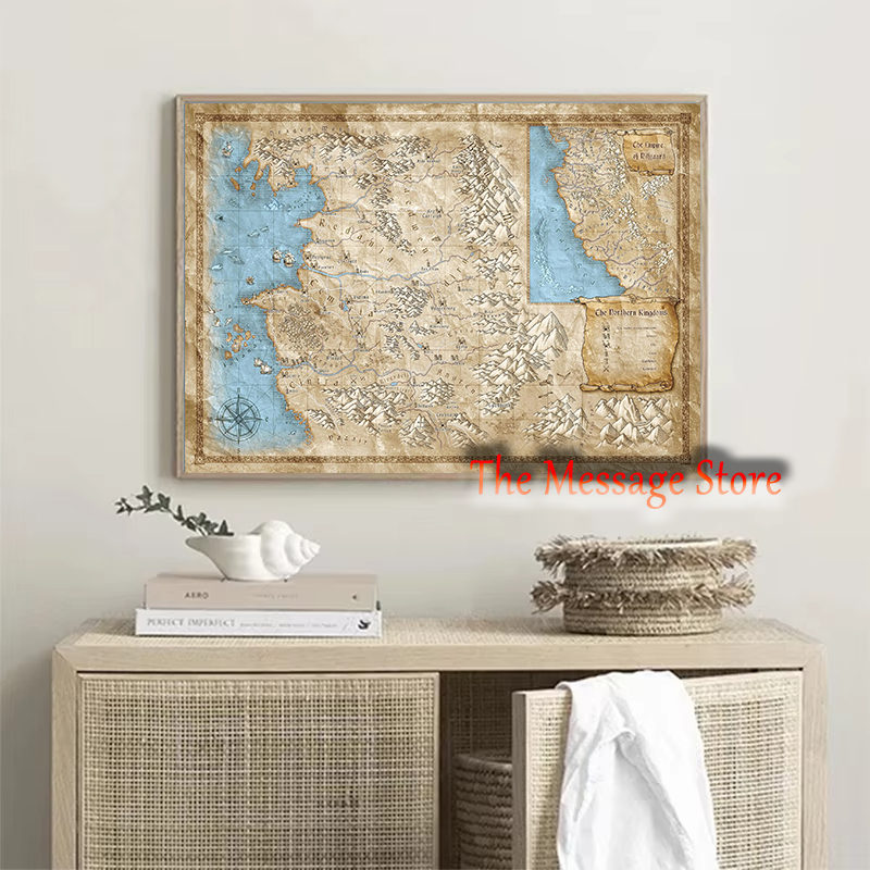 위쳐 세계 지도 대륙 위치 벽 예술 비디오 게임 게이머 - Home Decor Locations 리뷰 및 가격