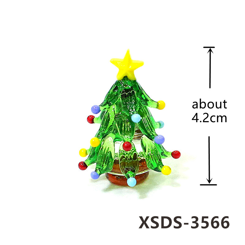 커스텀 귀여운 무라노 유리 크리스마스 트리 미니 피규어 - Home Xmas Decor Ideas 리뷰 및 가격