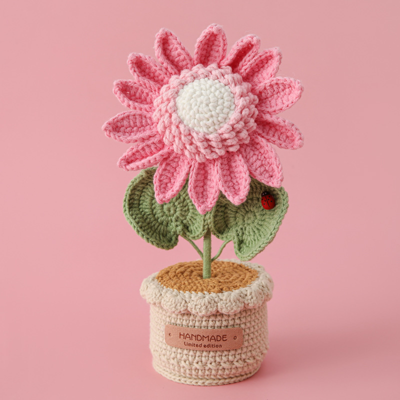 크리 에이 티브 짠 대형 해바라기 원사 화분에 심은 식 - Yarn Home Decor 리뷰 및 가격