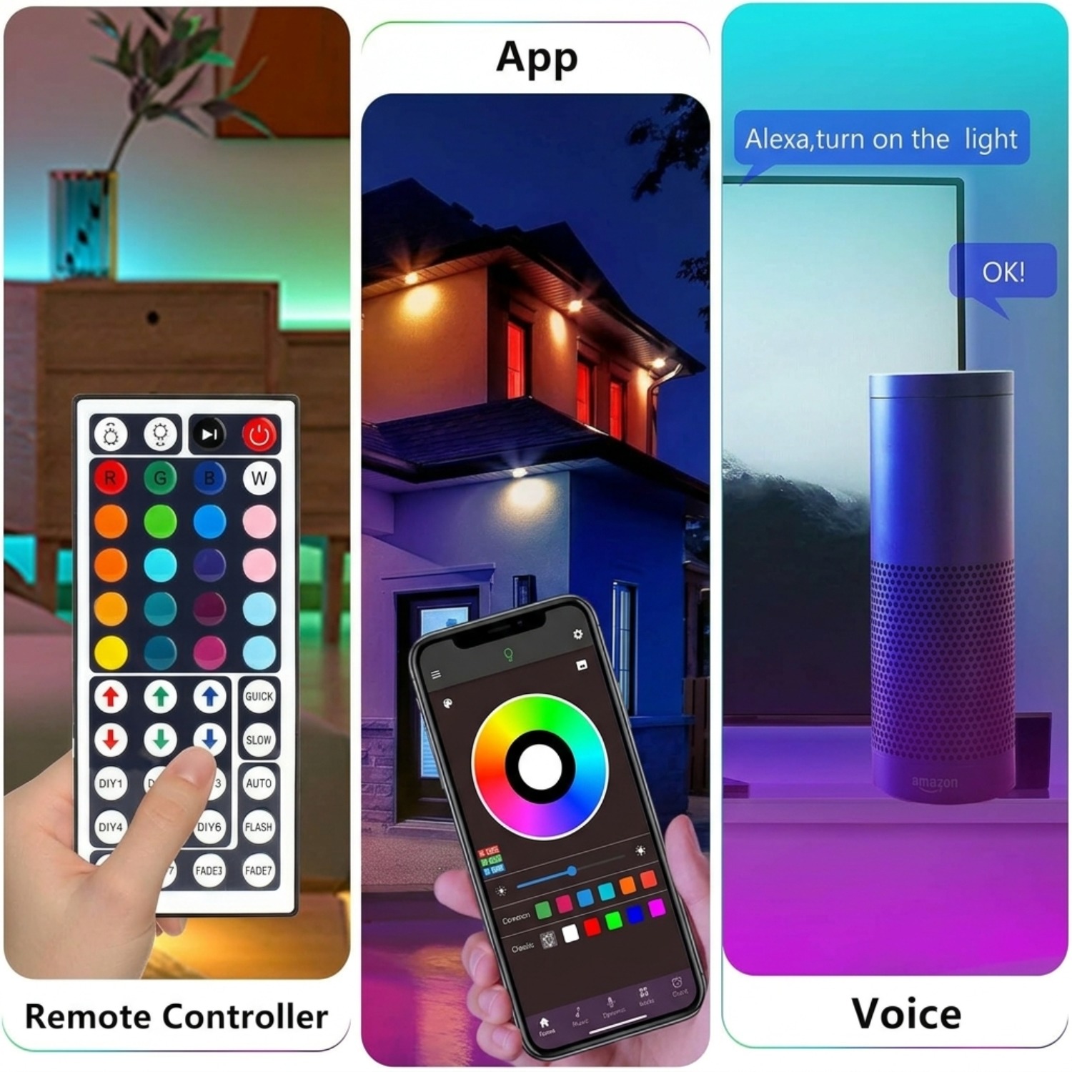 10M 20M 30M RGB LED 조명 스트립 룸 램 - Home Decor Free App 리뷰 및 가격