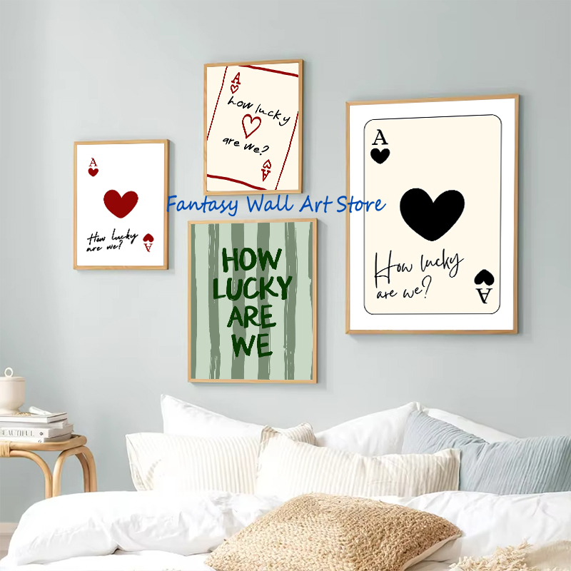 우리가 얼마나 행운인가 트렌디한 인용문 로맨틱 추상 포 - Home Decor How To 리뷰 및 가격