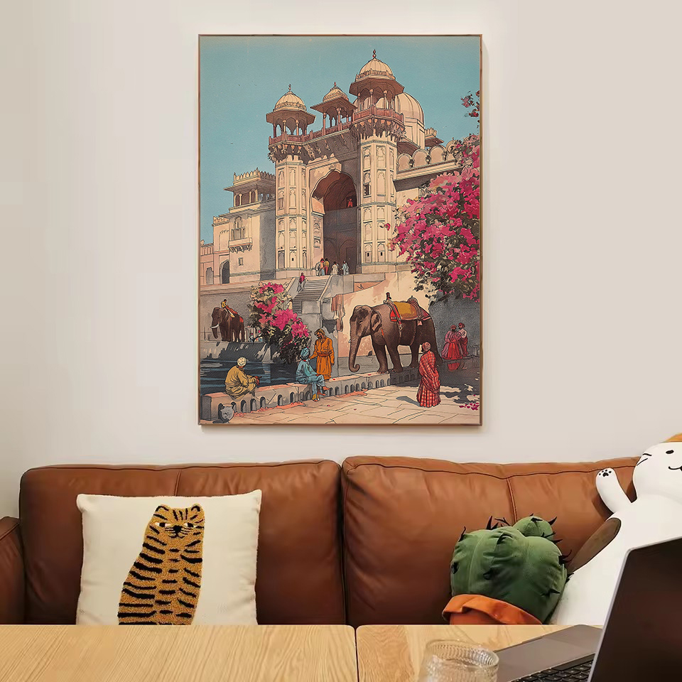 빈티지 고대 인도 생활 바나라스 바라나시 힌두교 풍경  - Home Decor Varanasi 리뷰 및 가격