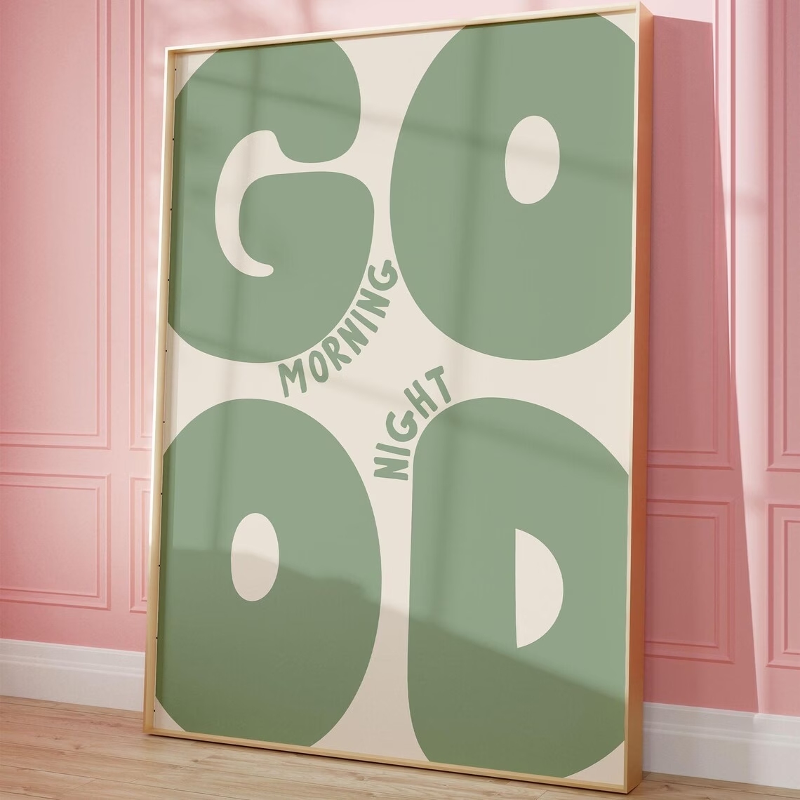 현대 녹색 좋은 아침 좋은 밤 인용문 벽 예술 인쇄 캔 - Home Decor Green 리뷰 및 가격