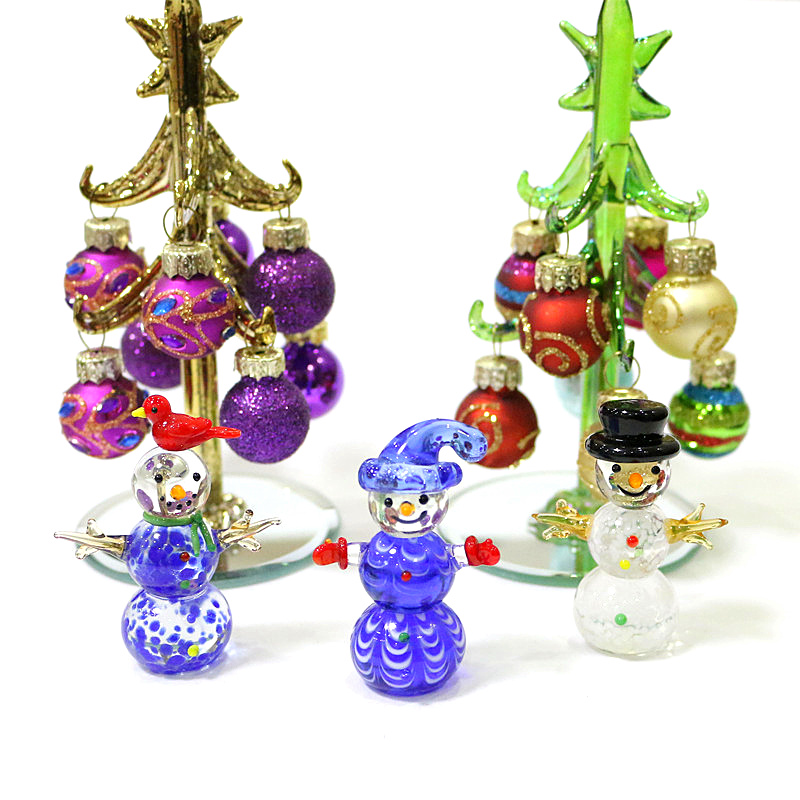 미니 유리 눈사람 피규어 귀여운 크리스마스 장식품, 가 - Home Xmas Decor Ideas 리뷰 및 가격