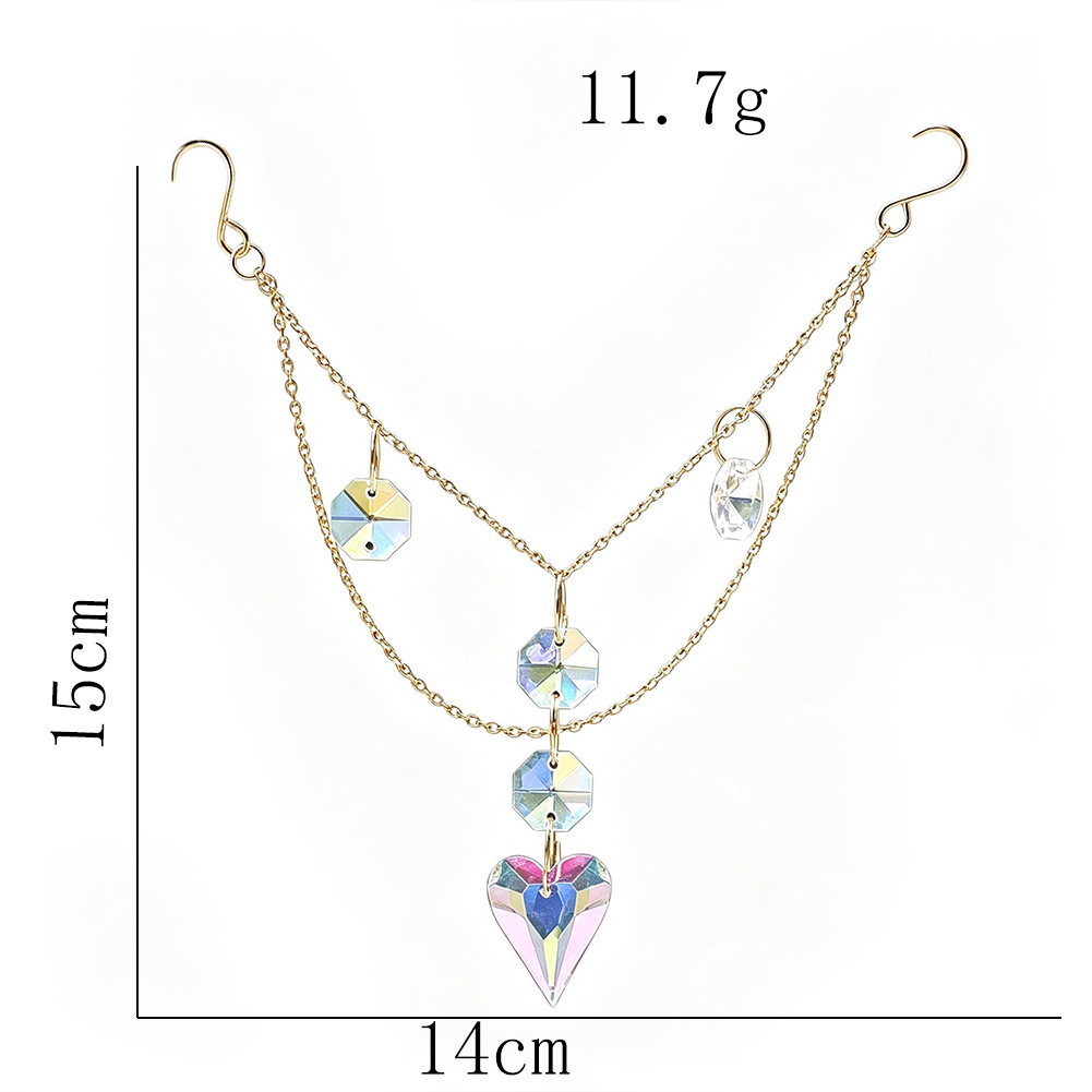 우아한 금색 체인 하트 크리스탈 선캐처, 무지개빛 옥타 - Crystal Sun Catcher 리뷰 및 가격