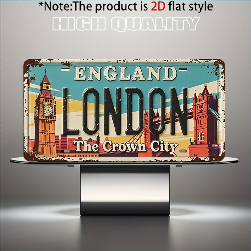 빈티지 런던 금속 번호판 표지판, 레트로 벽 장식 (가 - Home Decor London 리뷰 및 가격
