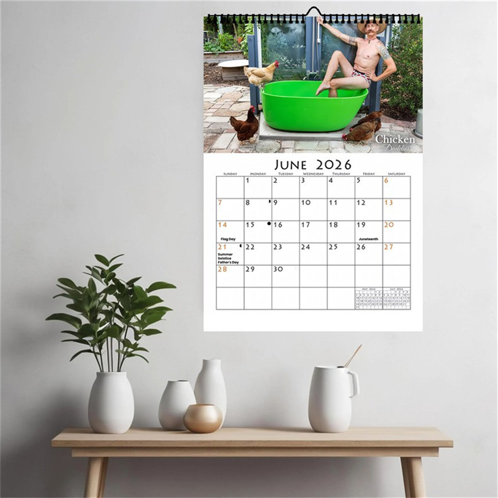 2026 재미있는 닭 아빠 벽걸이 달력 A4 사이즈 창 - Home Decor Ideas 리뷰 및 가격