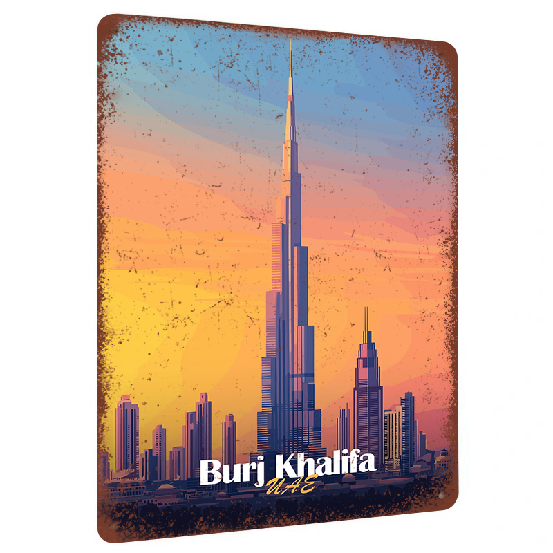 부르즈 칼리파 두바이 UAE 스카이라인 금속 벽 예술  - Home Decor Uae 리뷰 및 가격