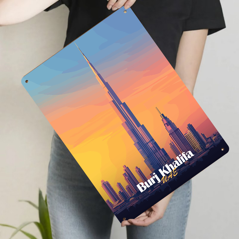 부르즈 칼리파 두바이 UAE 스카이라인 금속 벽 예술  - Home Decor Uae 리뷰 및 가격