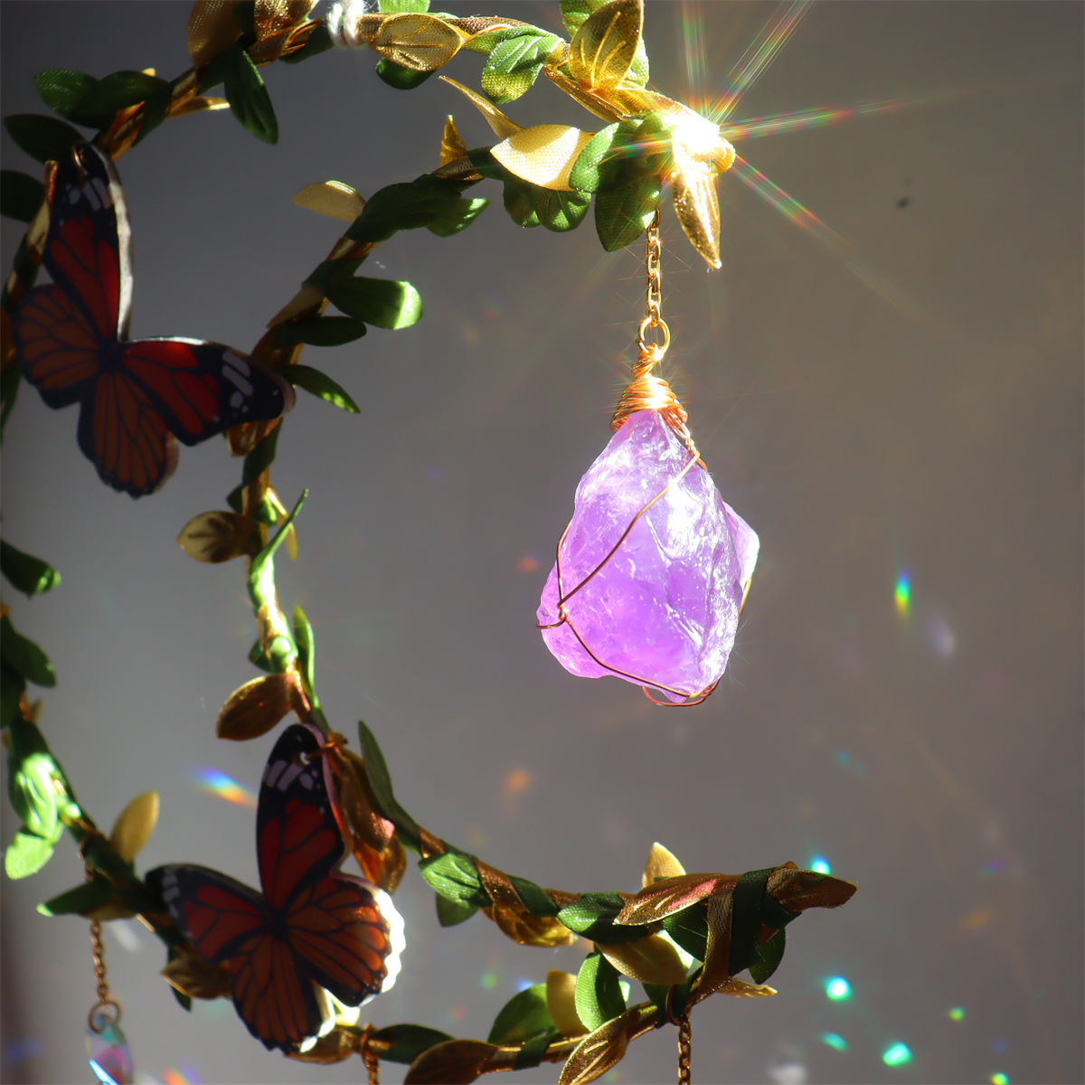 자연에서 영감을 받은 선캐쳐 & 크리스탈 볼: 나뭇잎, - Crystal Sun Catcher 리뷰 및 가격