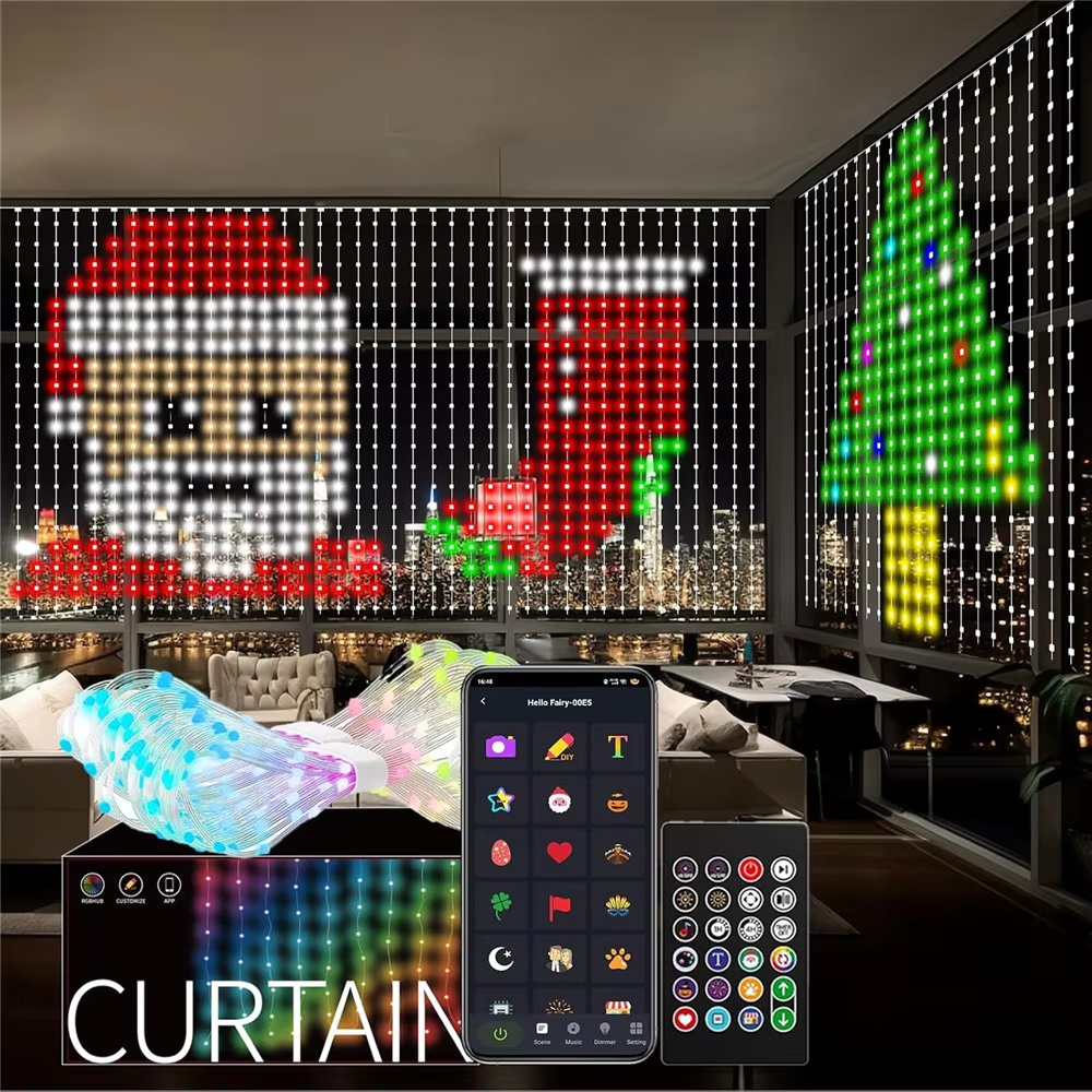 스마트 RGB 픽셀 커튼 조명 블루투스 앱 제어 DIY - Home Decor Free App 리뷰 및 가격