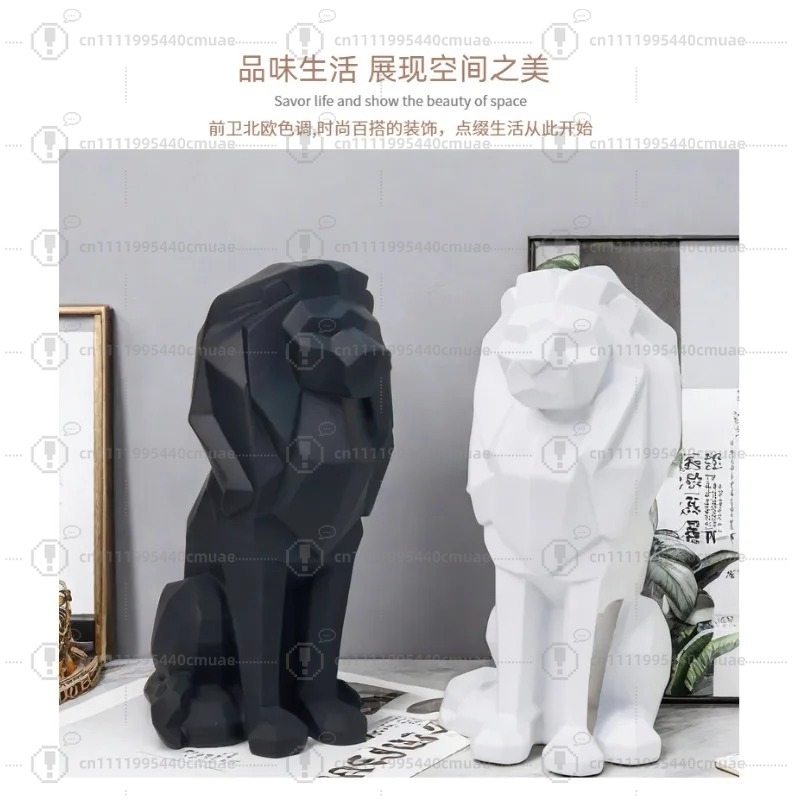 북유럽 기하학적 사자 장식품 창의적인 레진 수공예품 가 - Home Decor Handicraft 리뷰 및 가격