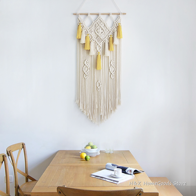 마크라메 월행잉 우븐 태피스트리, 보헤미안 월 아트 데 - Yarn Home Decor 리뷰 및 가격